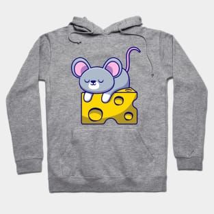 Cute Mouse Sleeping On The Cheese Hoodie